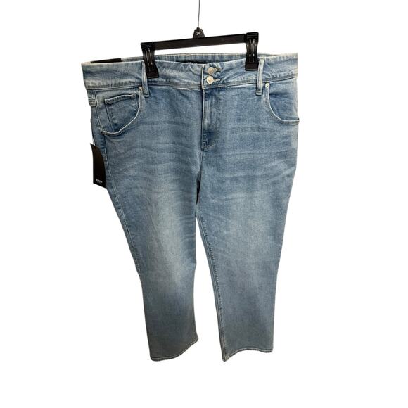 Women’s Hudson Mid-Rise Straight Leg Icy Blue Denim Jeans Size 36/16 NWT - Picture 2 of 8